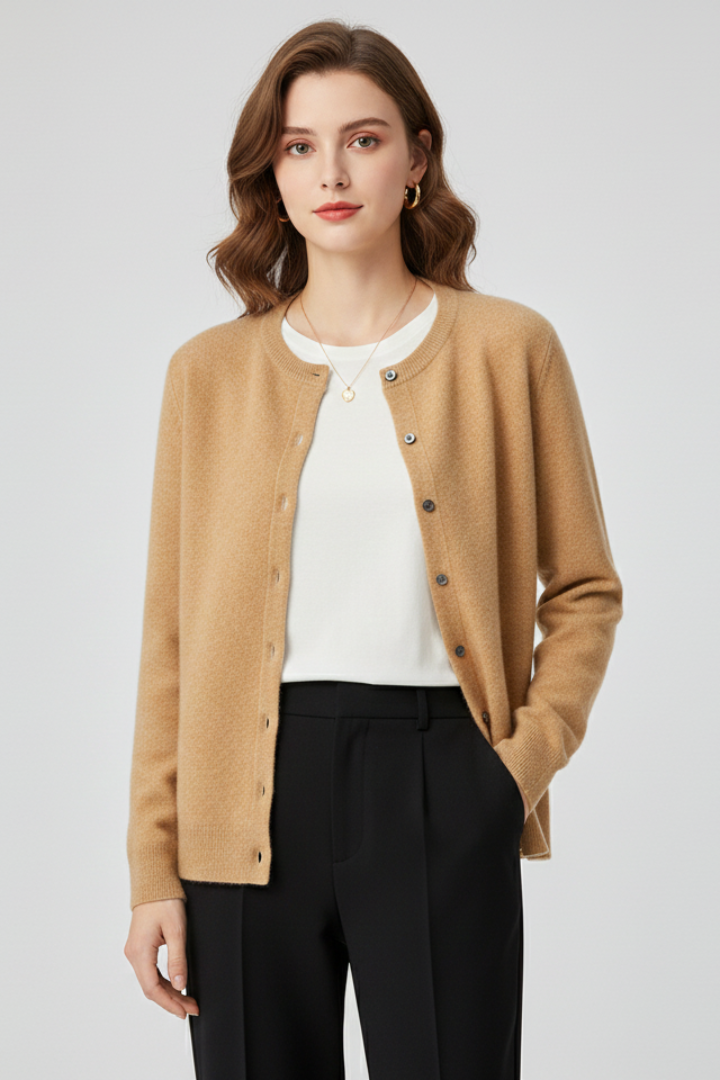 Brinley | Women's Casual Knit Cardigan - Long Sleeve Button-Up Sweater