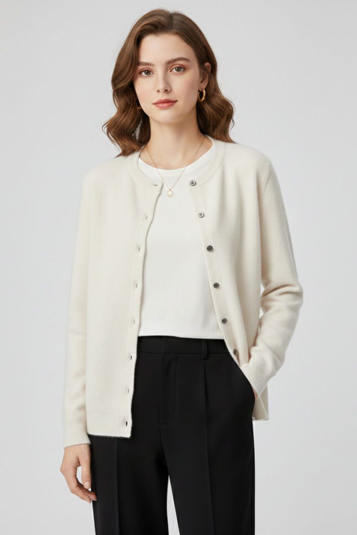 Brinley | Women's Casual Knit Cardigan - Long Sleeve Button-Up Sweater