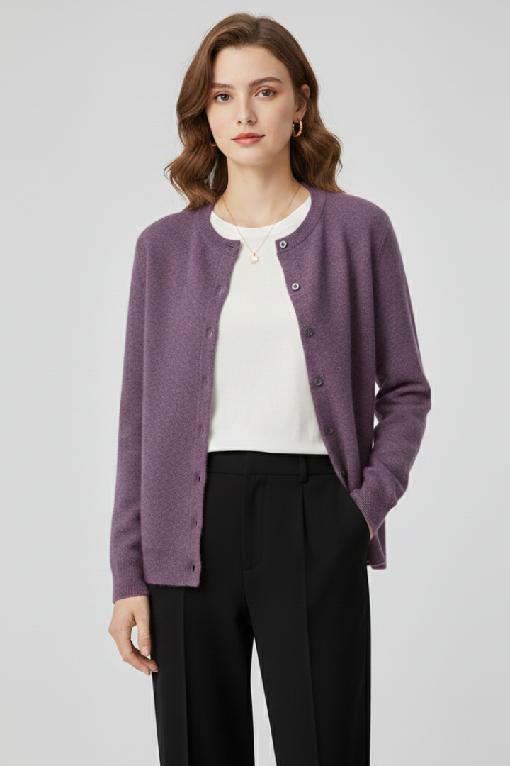 Brinley | Women's Casual Knit Cardigan - Long Sleeve Button-Up Sweater