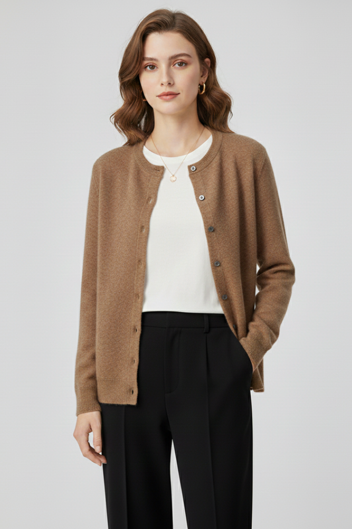 Brinley | Women's Casual Knit Cardigan - Long Sleeve Button-Up Sweater