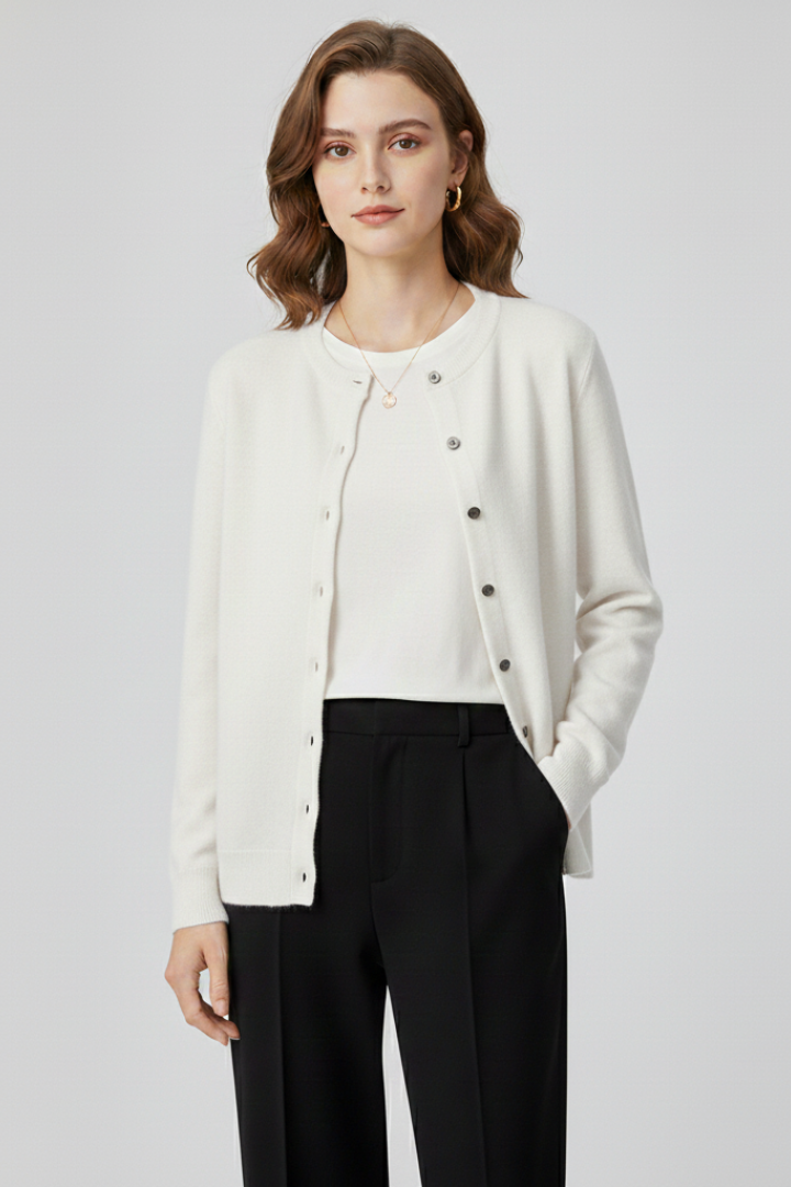 Brinley | Women's Casual Knit Cardigan - Long Sleeve Button-Up Sweater