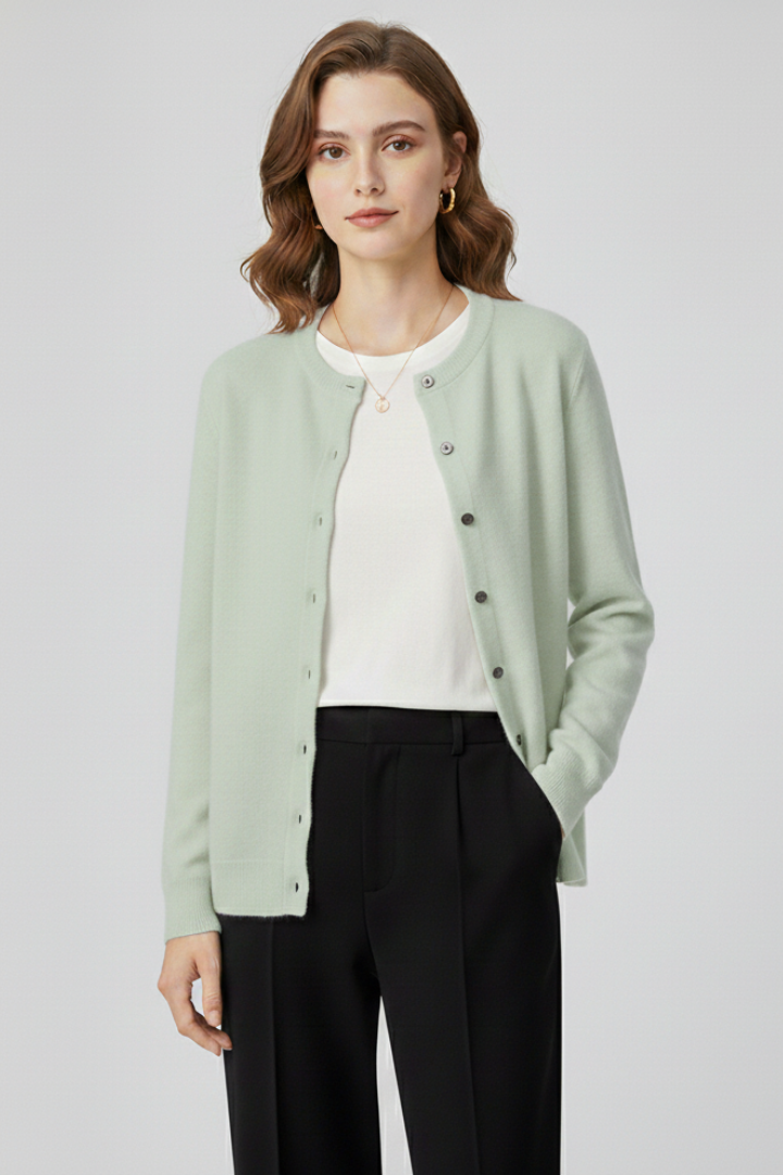 Brinley | Women's Casual Knit Cardigan - Long Sleeve Button-Up Sweater