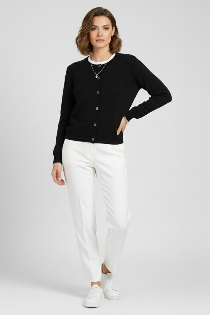 Brinley | Women's Casual Knit Cardigan - Long Sleeve Button-Up Sweater