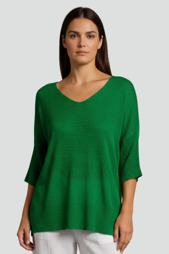 Brinna | Women’s V-Neck Top – Short Sleeve Relaxed Fit Blouse with Front Pockets