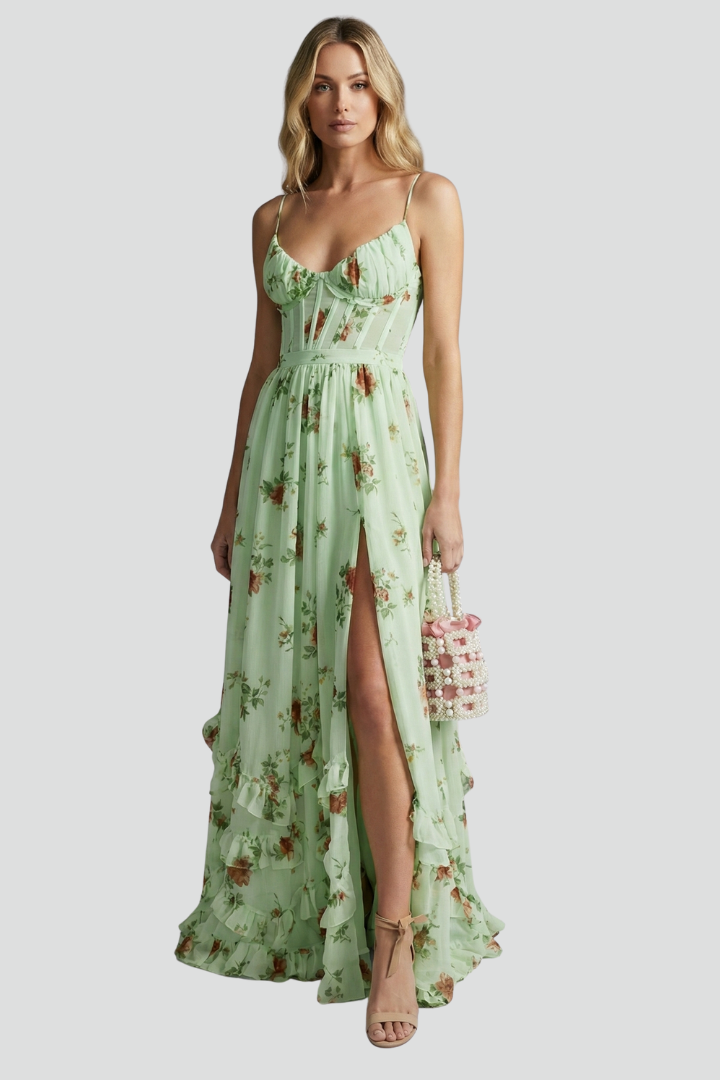 Brisa | Women’s Floral Maxi Dress with Spaghetti Straps