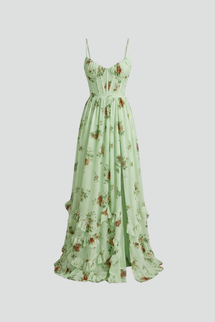 Brisa | Women’s Floral Maxi Dress with Spaghetti Straps