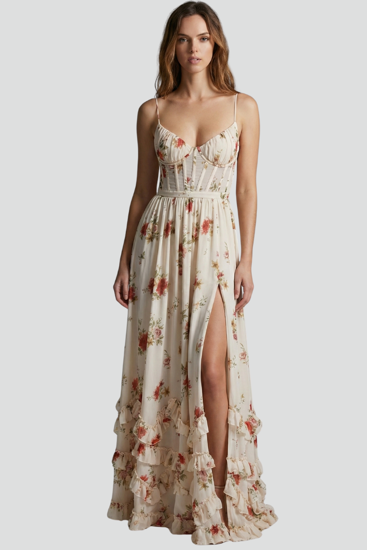 Brisa | Women’s Floral Maxi Dress with Spaghetti Straps