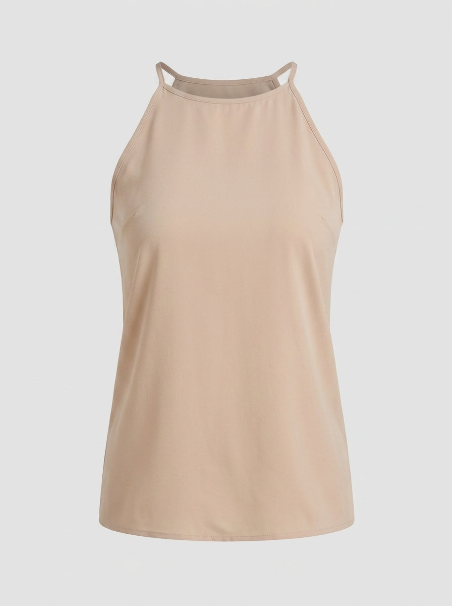 Brynlee | Women's Elegant Halter Top - Asymmetrical Solid Color Casual Tank Top