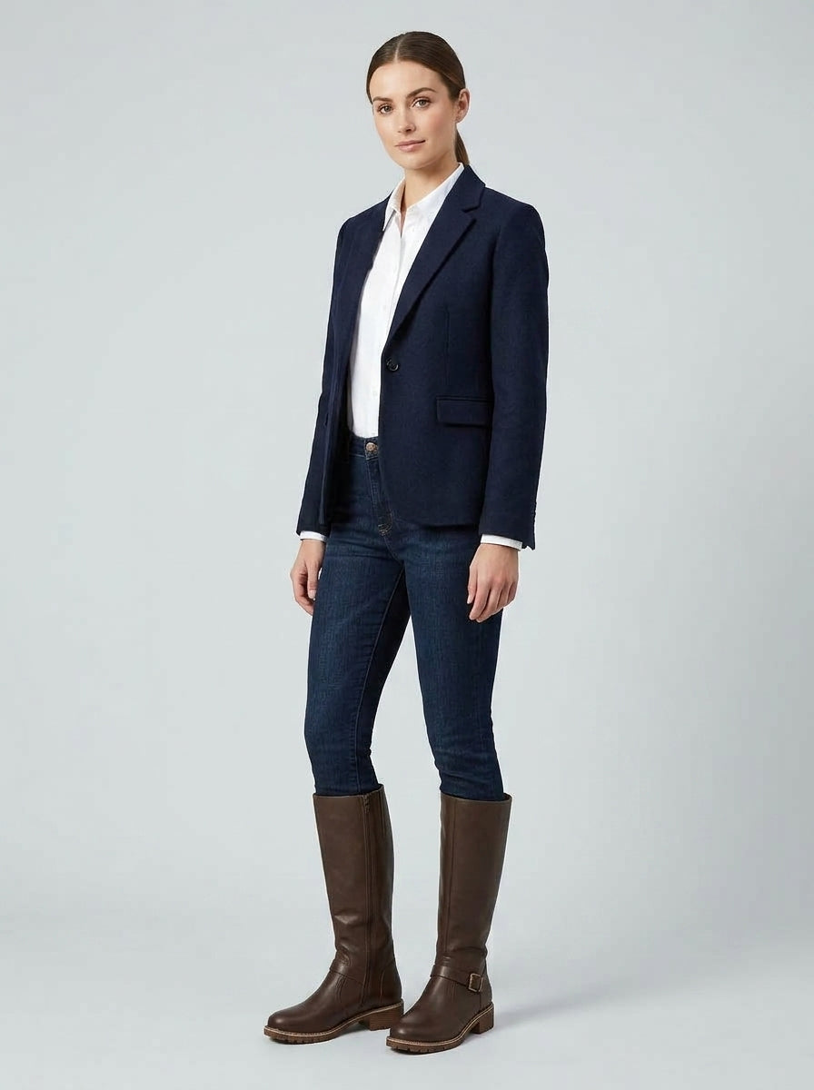 Cailora | Women’s Knee-High Boots – Plain Upper & Buckle Detail, Casual Flat Boots
