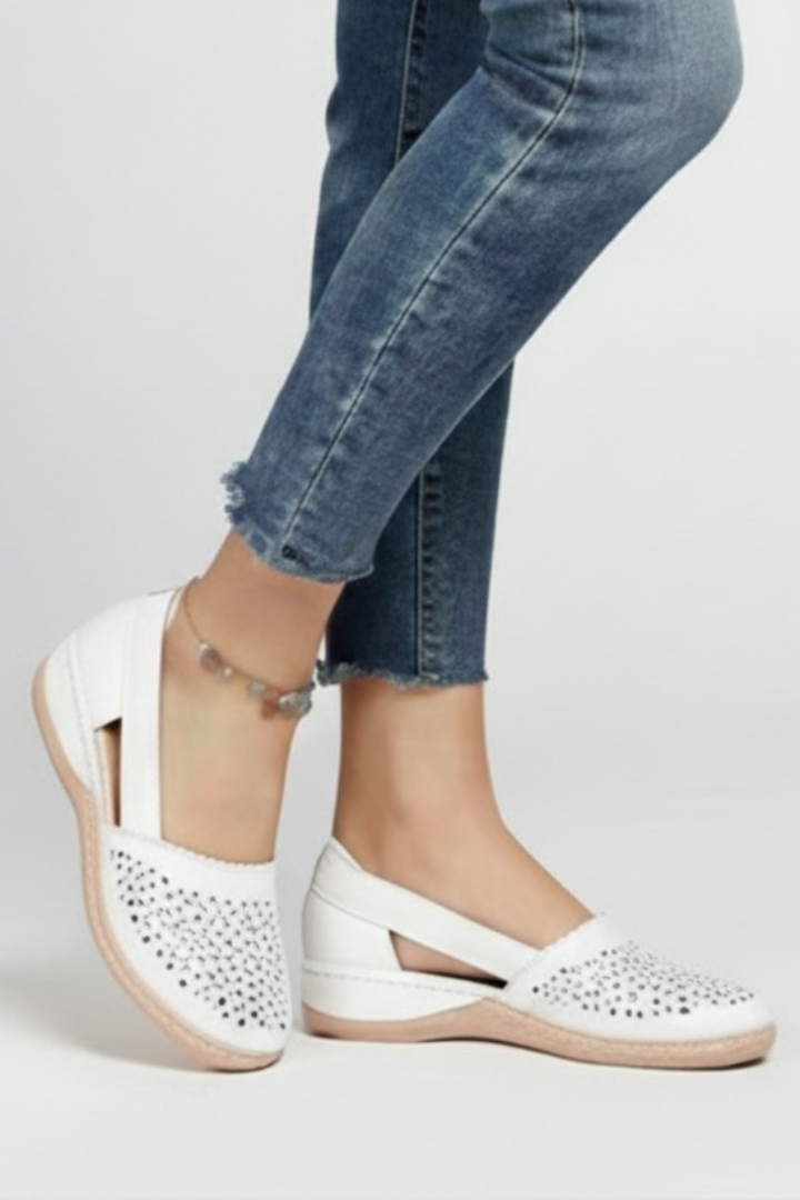 Calivra | Women’s Cutout Shoes – Breathable Patterned Upper, Cushioned Insole, Firm Support
