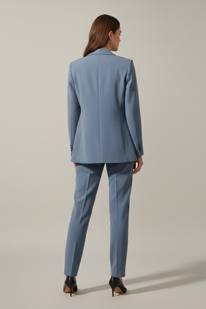 Calla | Women’s Business Suit Set – Notched Lapel Blazer & Straight Pants 2-Piece Outfit