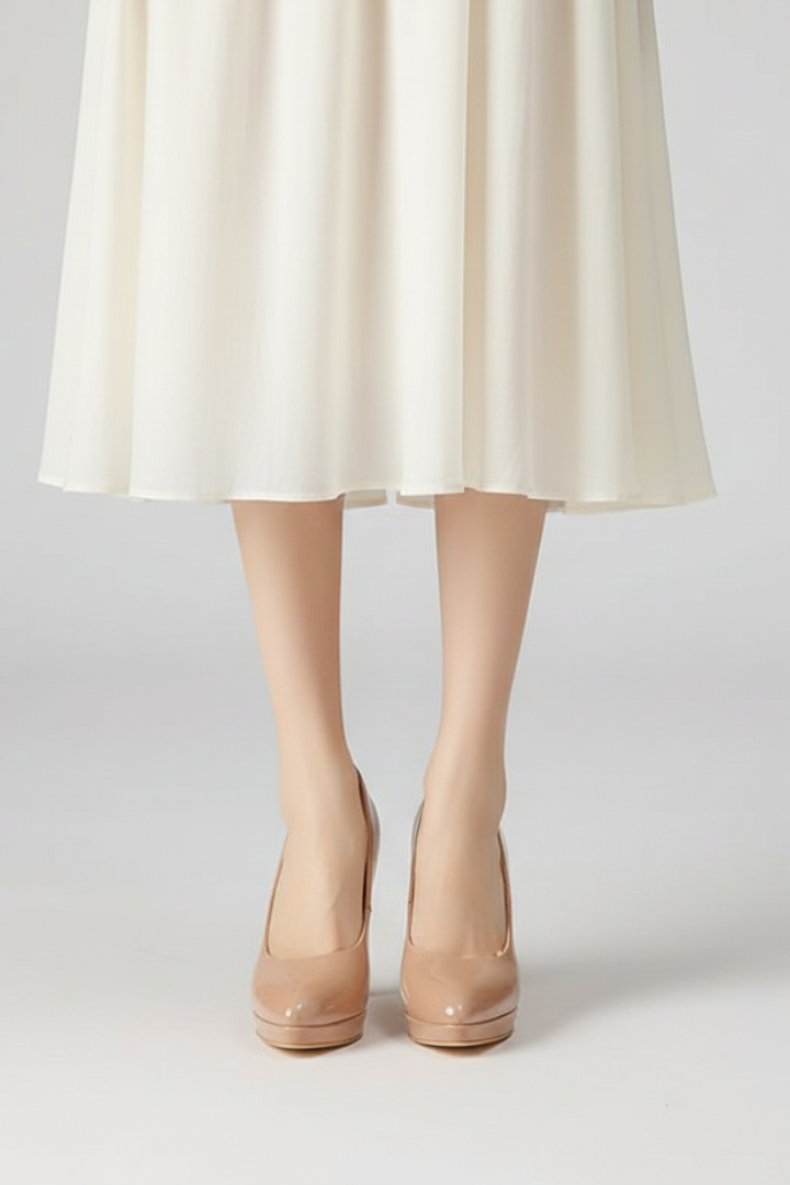 Caloryn | Women’s Platform High Heels – Closed Round Toe Pumps with Tapered Heel