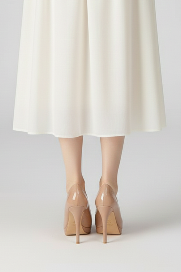 Caloryn | Women’s Platform High Heels – Closed Round Toe Pumps with Tapered Heel