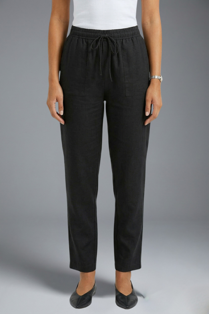 Celestine | Women’s Linen Blend Trousers – Straight Leg Pants