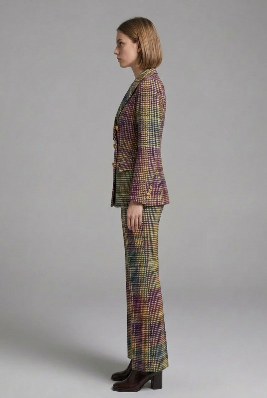 Cerelia | Women’s Suit Set – Double-Breasted Blazer & Wide-Leg Trousers