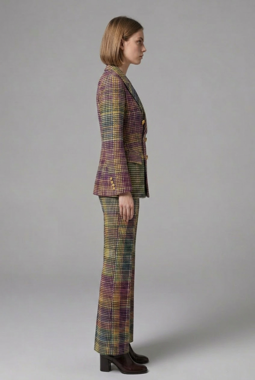 Cerelia | Women’s Suit Set – Double-Breasted Blazer & Wide-Leg Trousers