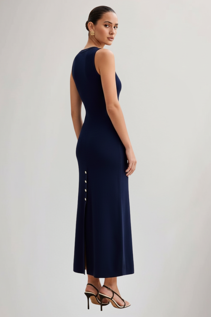 Charlotte | Women’s Sleeveless Knit Maxi Dress – Button Front, Long Casual Summer Dress