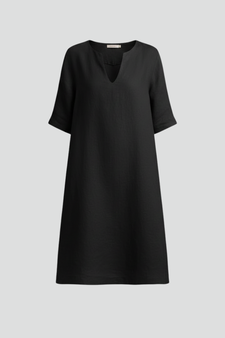 Cirelle | V-Neck Shift Dress – Three-Quarter Sleeve Mini Dress for Everyday Wear