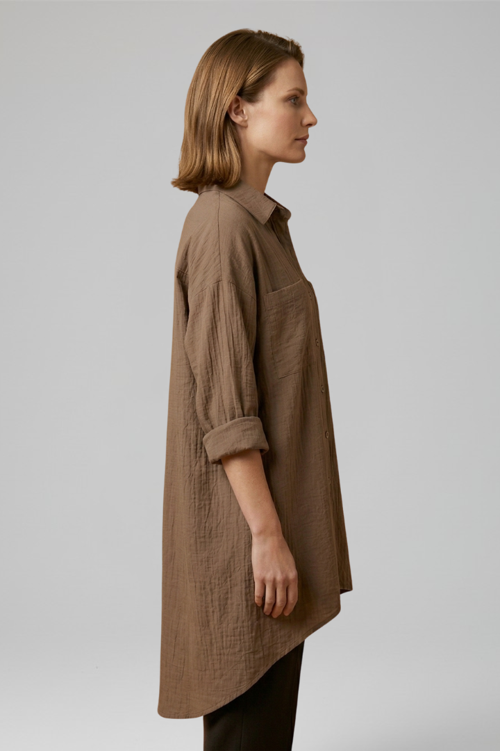 Clarissa | Women's Long Sleeve Shirt – Classic Collar Button Down Blouse with Relaxed Fit