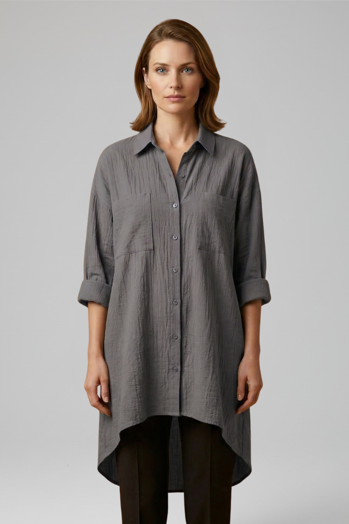 Clarissa | Women's Long Sleeve Shirt – Classic Collar Button Down Blouse with Relaxed Fit