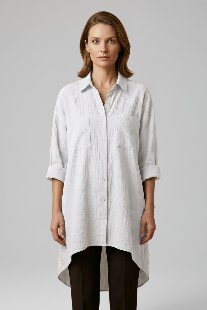 Clarissa | Women's Long Sleeve Shirt – Classic Collar Button Down Blouse with Relaxed Fit
