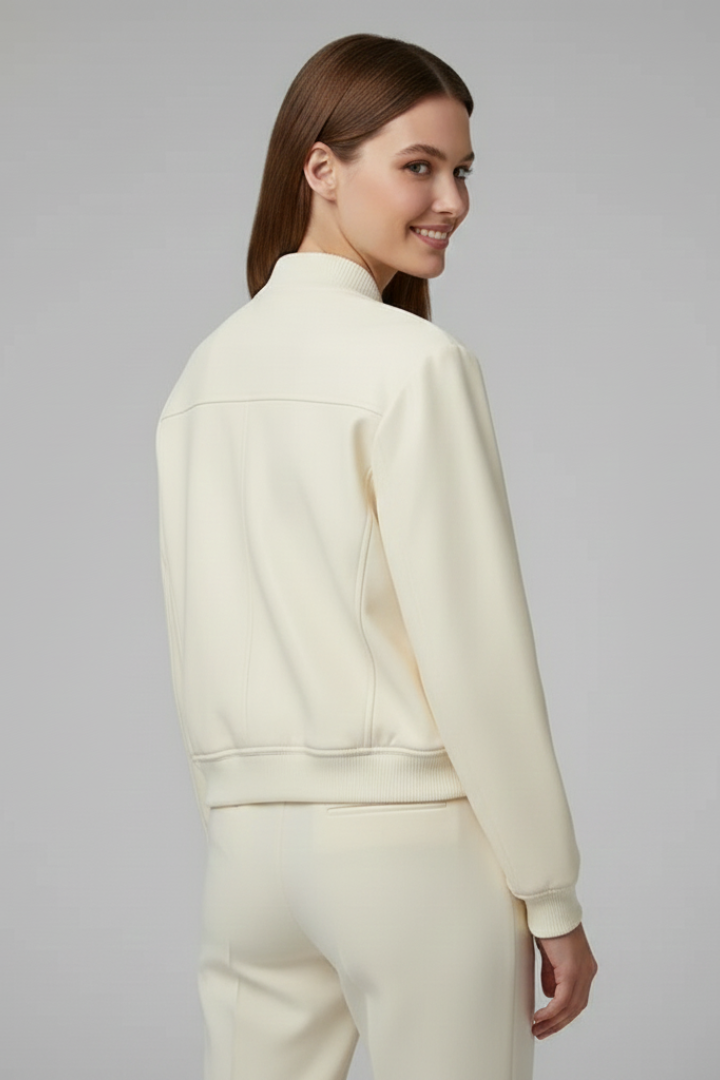 Coriselle | Women’s Bomber Jacket – Baseball Collar, Snap Button Front & Long Sleeves