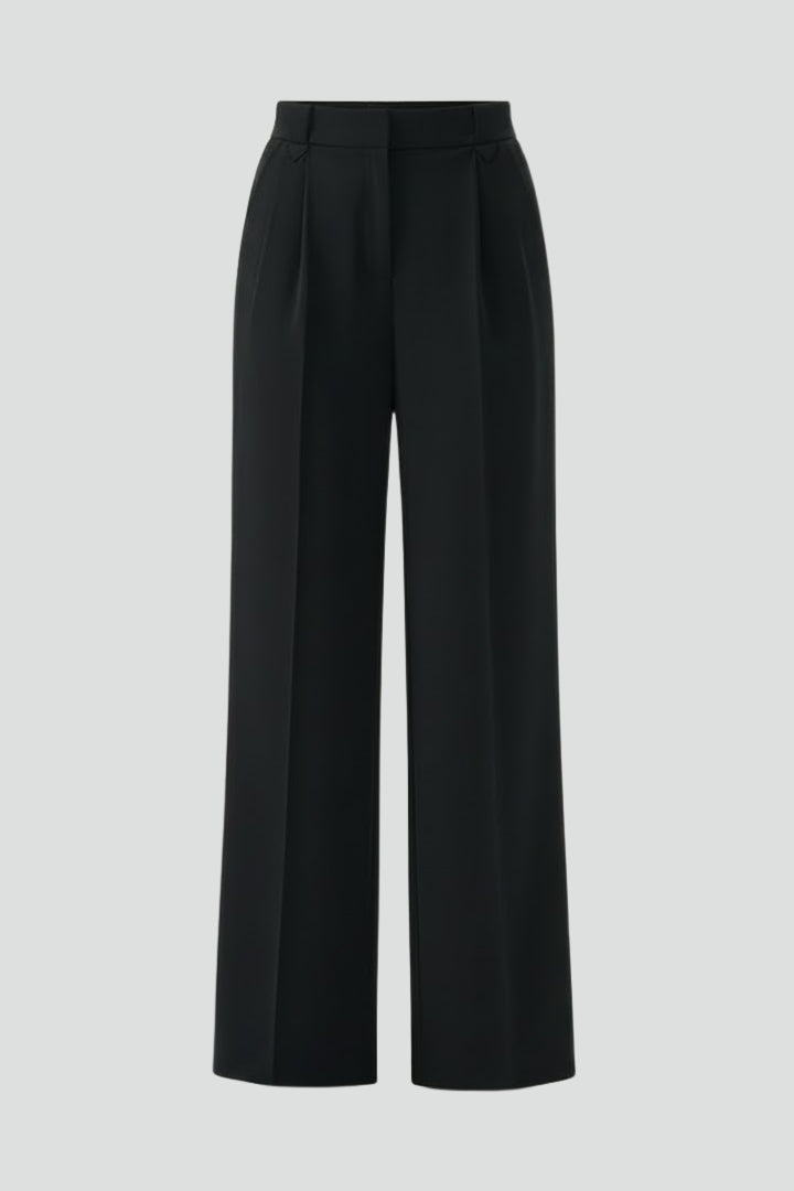 Cosima | Women’s High Waisted Straight Leg Trousers - Pleated Waist Pants with Pockets
