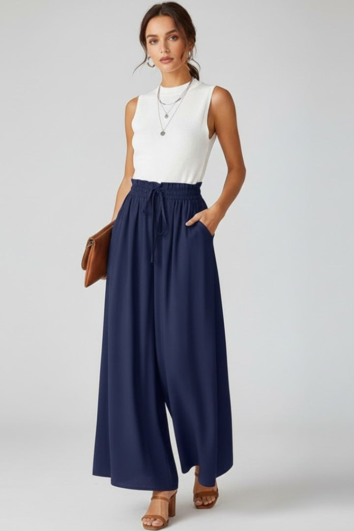 Courtney | Women’s Wide Leg Pants – High Waist, Loose Fit, Full Length Trousers