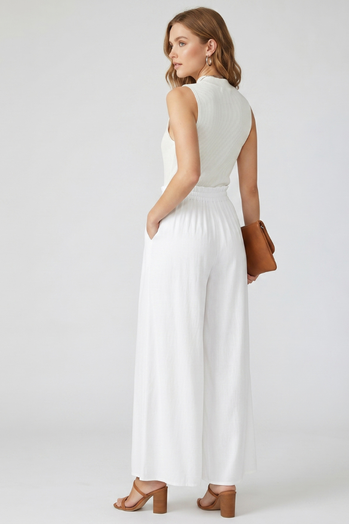 Courtney | Women’s Wide Leg Pants – High Waist, Loose Fit, Full Length Trousers