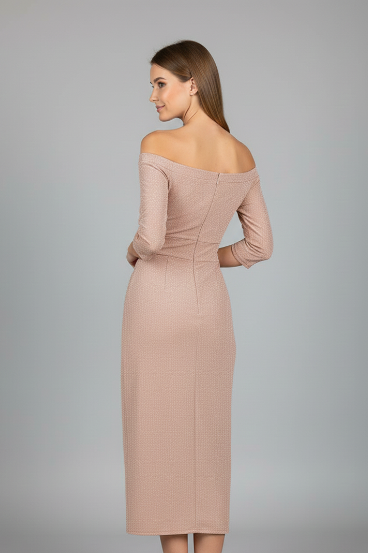 Darcy | Women’s Off-Shoulder Maxi Dress – Long Sleeve Draped Dress