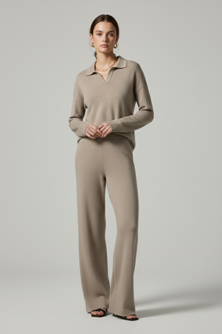 Davina | Women's Matching Top & Pants Set – Casual Straight-Leg Outfit