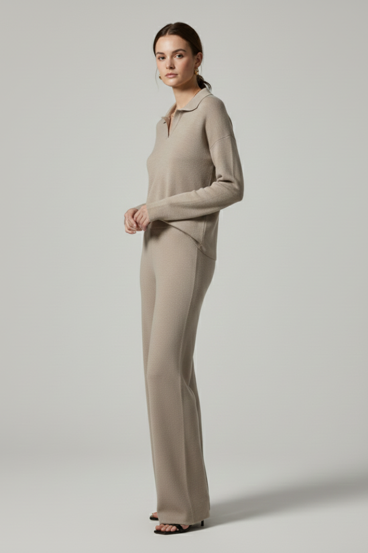 Davina | Women's Matching Top & Pants Set – Casual Straight-Leg Outfit