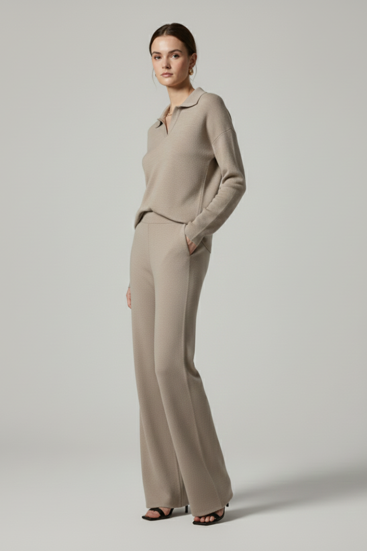 Davina | Women's Matching Top & Pants Set – Casual Straight-Leg Outfit