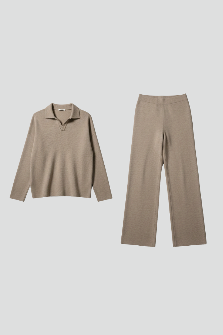 Davina | Women's Matching Top & Pants Set – Casual Straight-Leg Outfit