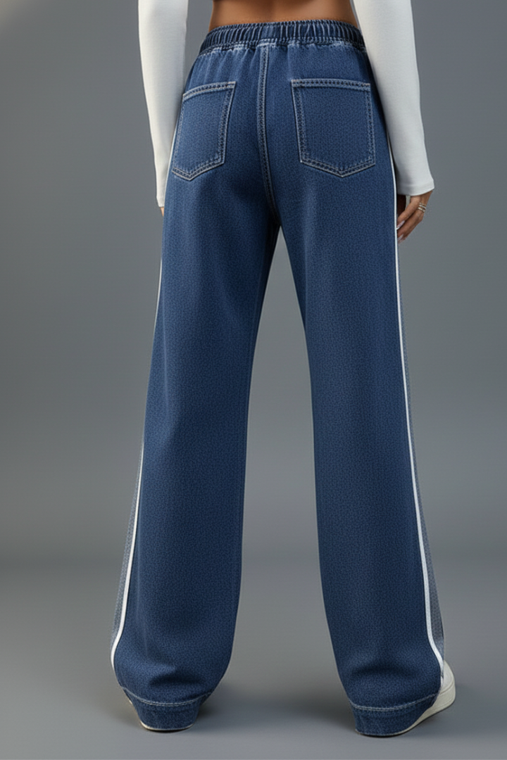 Delaney | Women's Straight Leg Pull-On Trousers – Drawstring Waist Casual Pants