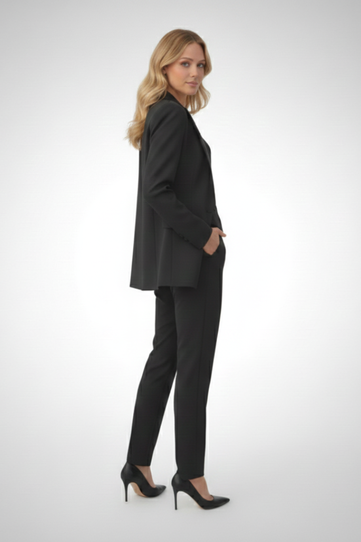 Women’s 3-Piece Suit Set – Tailored Blazer, Button Waistcoat & Straight-Leg Trousers