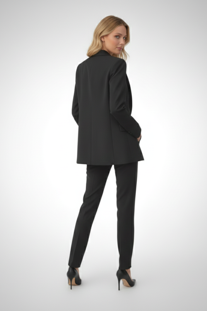 Women’s 3-Piece Suit Set – Tailored Blazer, Button Waistcoat & Straight-Leg Trousers