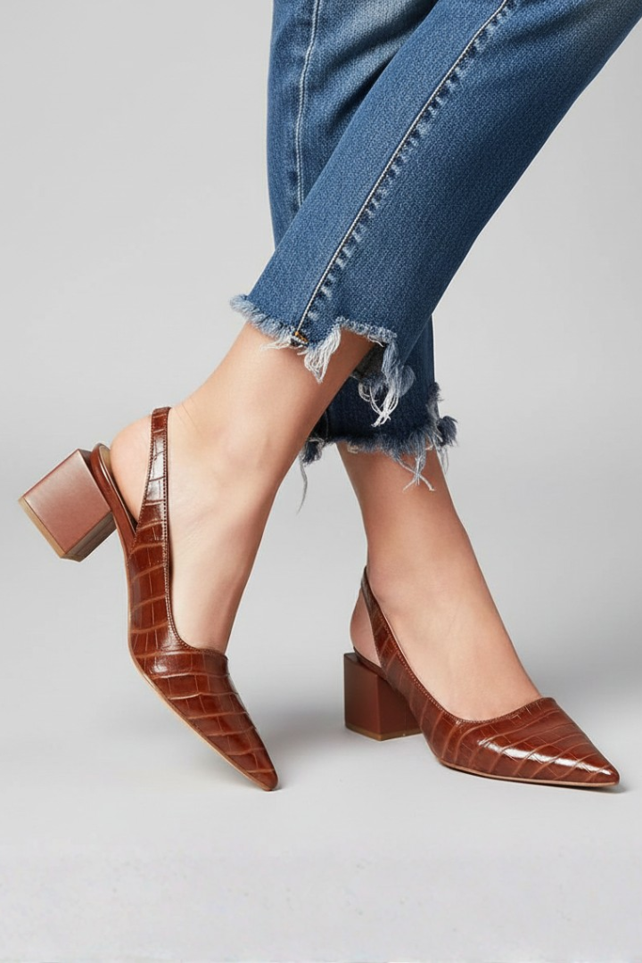Demi | Women’s Slingback Pumps – Pointed Toe, Adjustable Strap, Formal Casual Heels