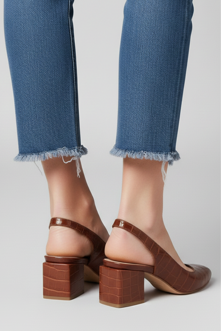 Demi | Women’s Slingback Pumps – Pointed Toe, Adjustable Strap, Formal Casual Heels