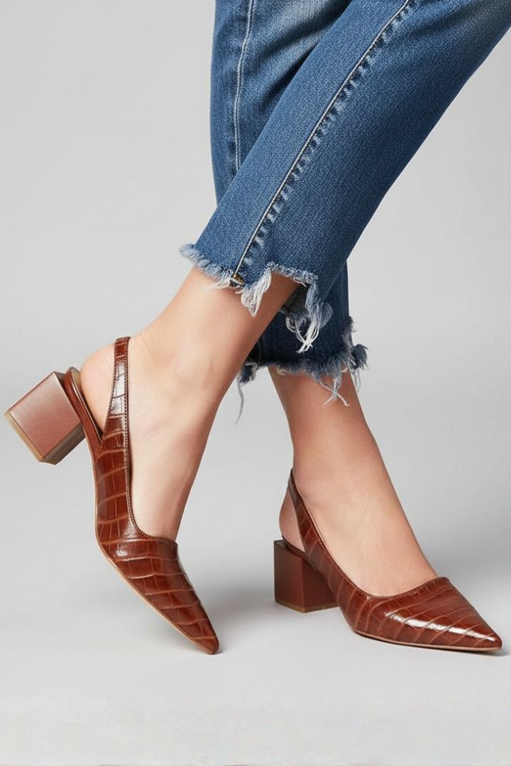 Demi | Women’s Slingback Pumps – Pointed Toe, Adjustable Strap, Formal Casual Heels