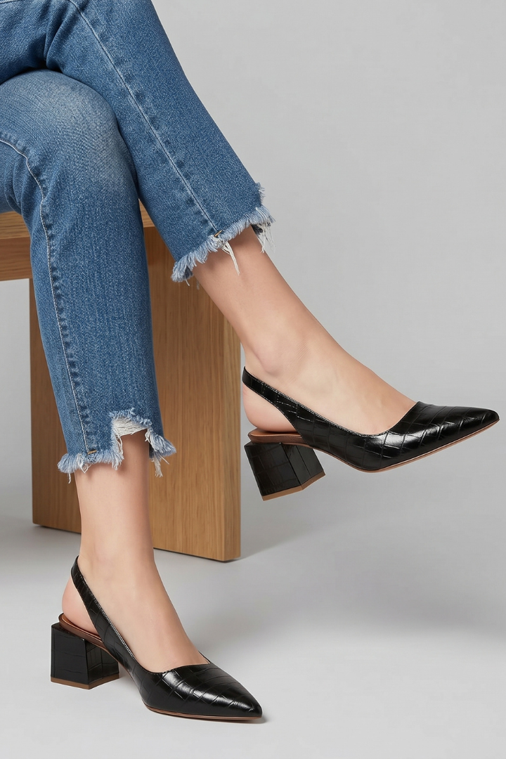 Demi | Women’s Slingback Pumps – Pointed Toe, Adjustable Strap, Formal Casual Heels