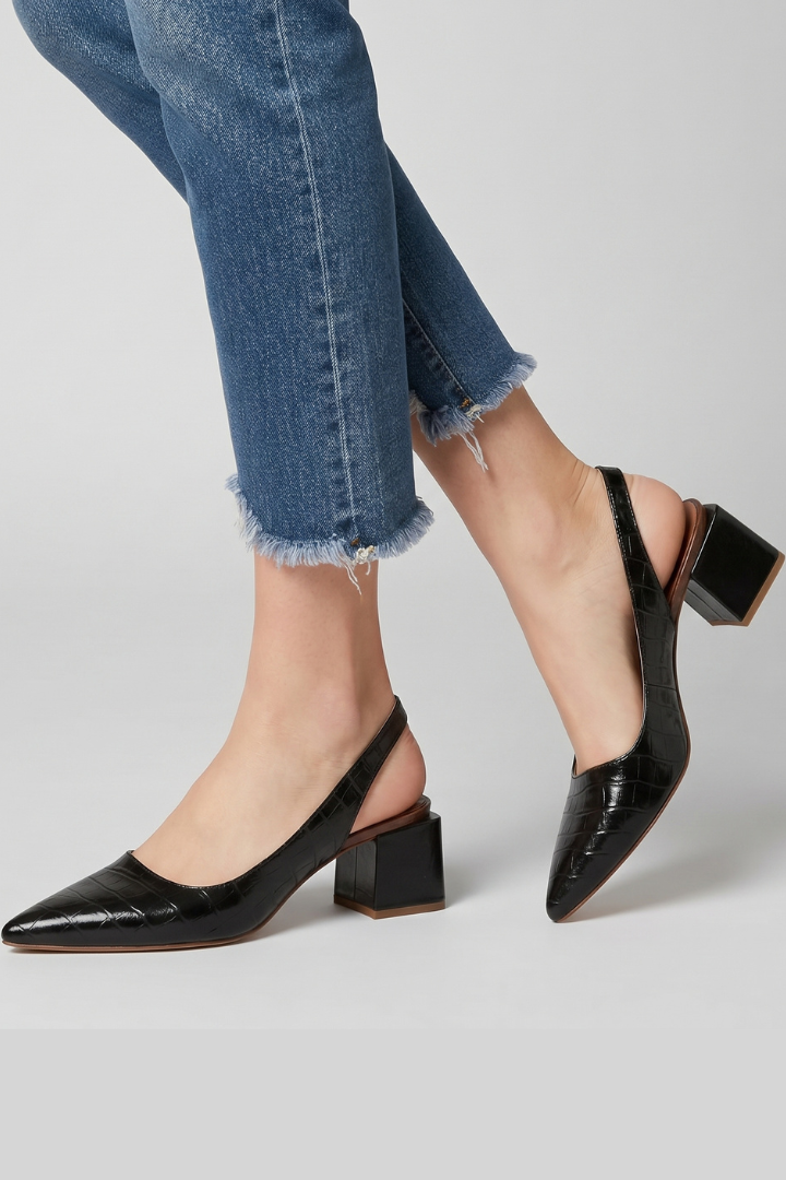 Demi | Women’s Slingback Pumps – Pointed Toe, Adjustable Strap, Formal Casual Heels
