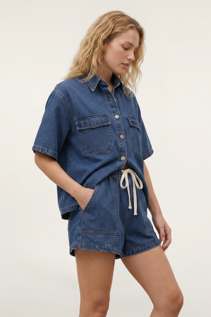 Desiree | Women’s Denim Set – 2-Piece Outfit, Casual Summer Co-ord