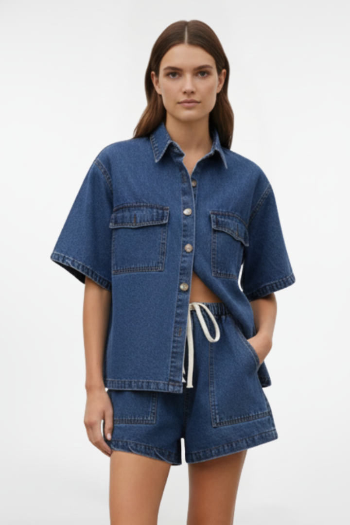 Desiree | Women’s Denim Set – 2-Piece Outfit, Casual Summer Co-ord