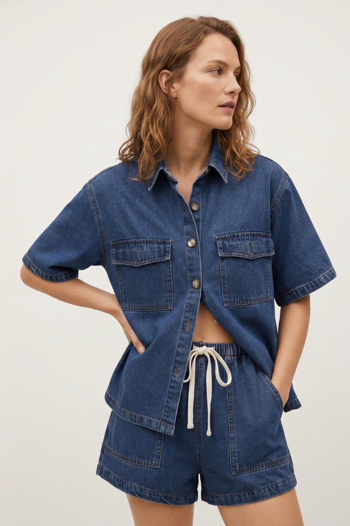 Desiree | Women’s Denim Set – 2-Piece Outfit, Casual Summer Co-ord