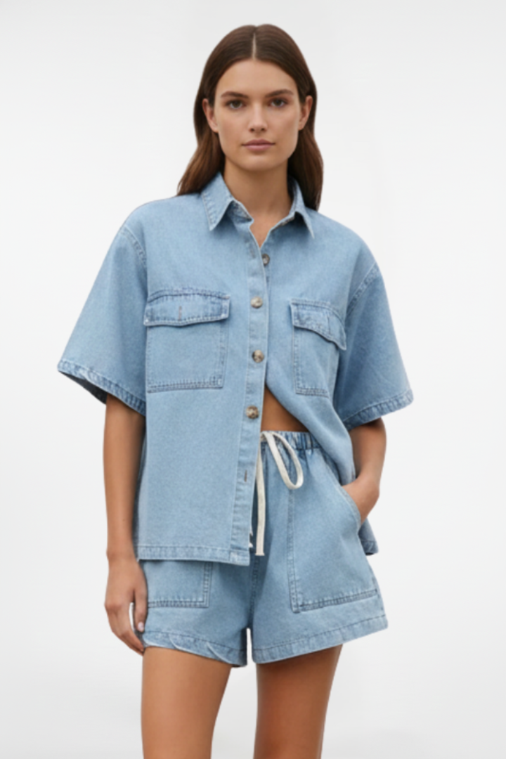Desiree | Women’s Denim Set – 2-Piece Outfit, Casual Summer Co-ord