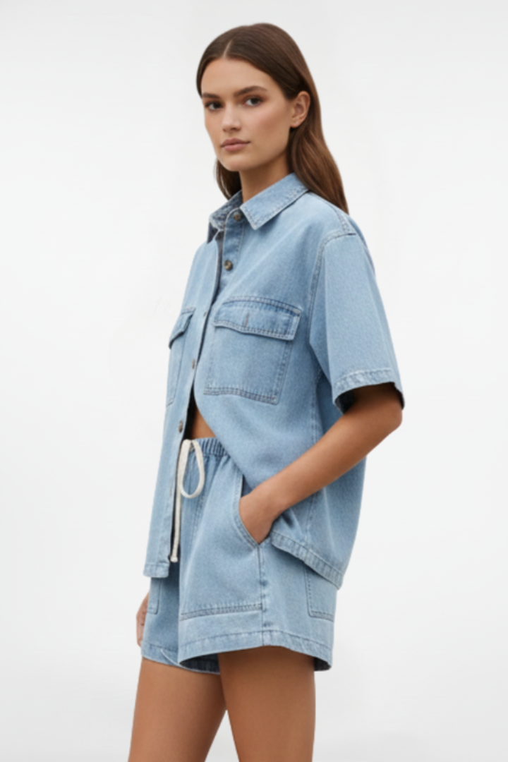 Desiree | Women’s Denim Set – 2-Piece Outfit, Casual Summer Co-ord