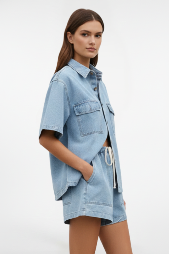 Desiree | Women’s Denim Set – 2-Piece Outfit, Casual Summer Co-ord