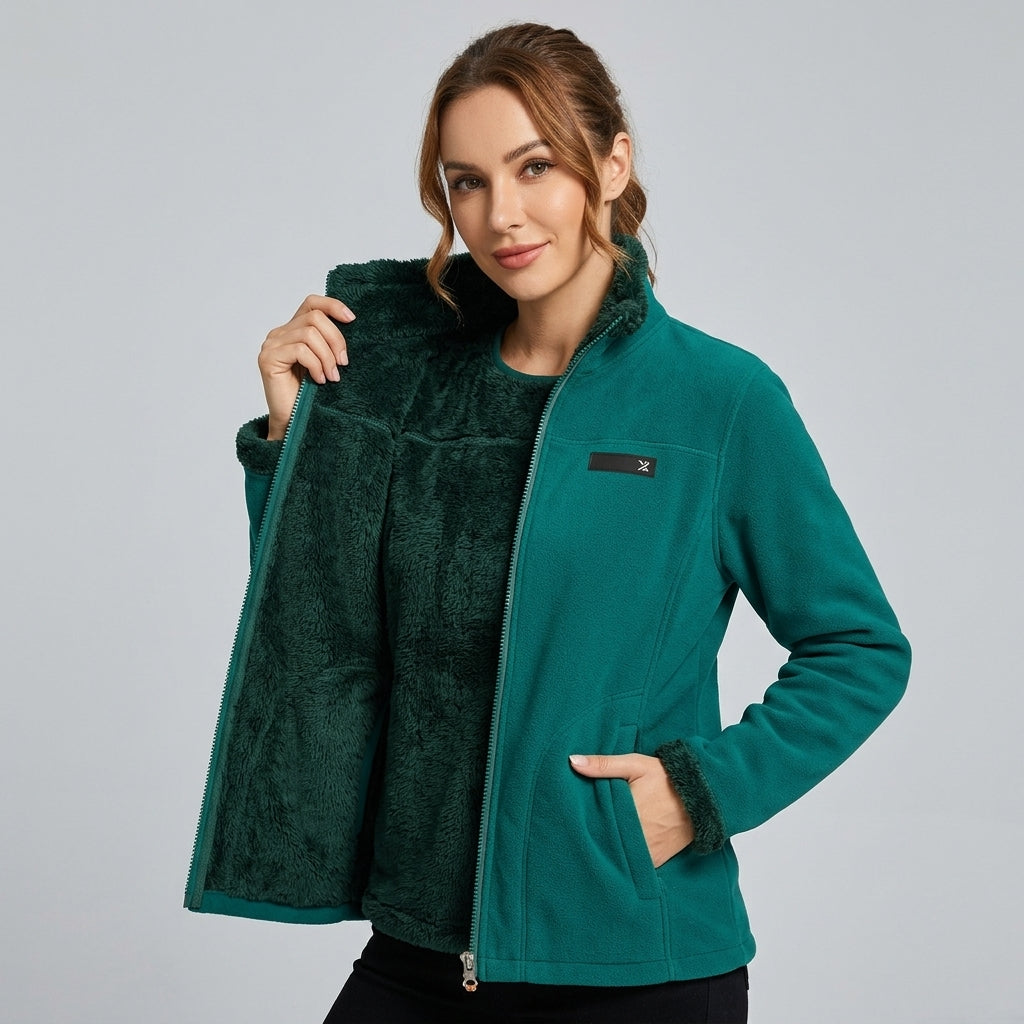 Dione | Women's Reversible Shaggy Jacket – Warm Printed Double-Sided Casual Outerwear