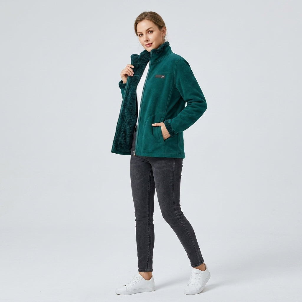 Dione | Women's Reversible Shaggy Jacket – Warm Printed Double-Sided Casual Outerwear
